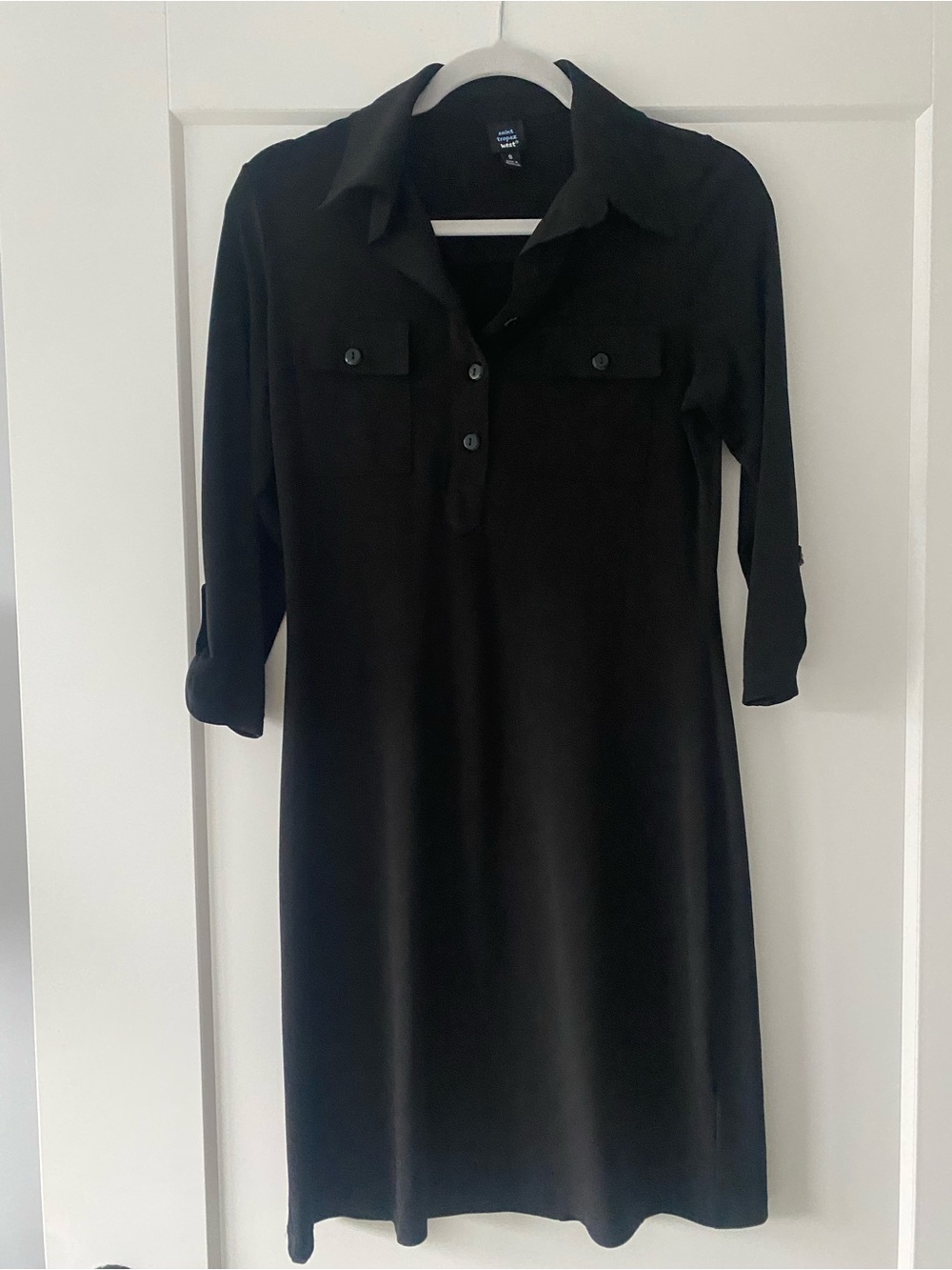 Saint Tropez West Black Long Sleeve Shirt Dress